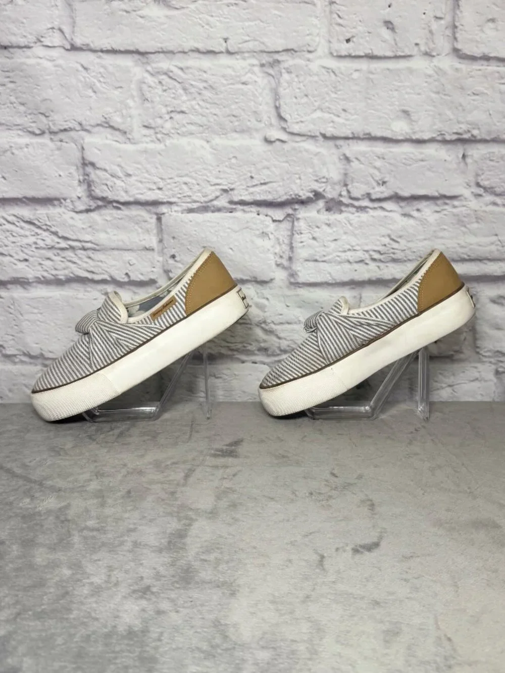 Tommy Bahama Striped Canvas Slip-On Platform Shoes